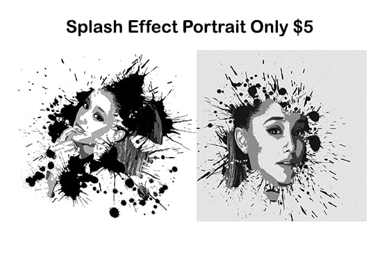 I will do photoshop splash effect to your image 24 hr
