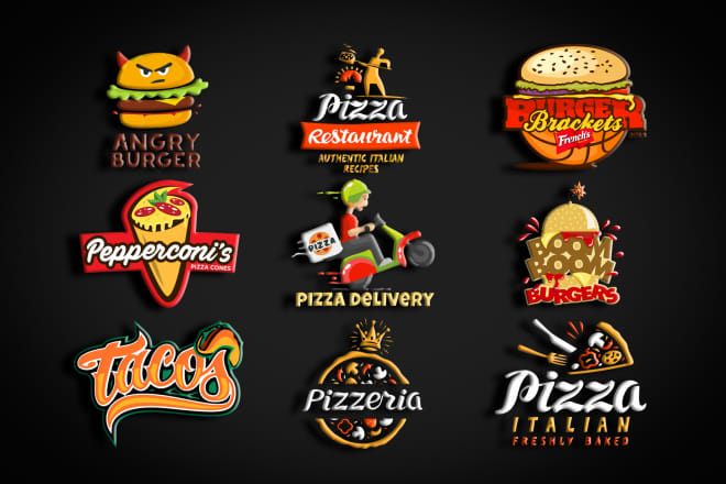 I will do pizza burger pizza cones tacos logo