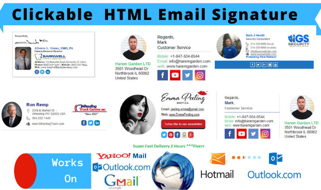 I will do professional clickable HTML email signature design