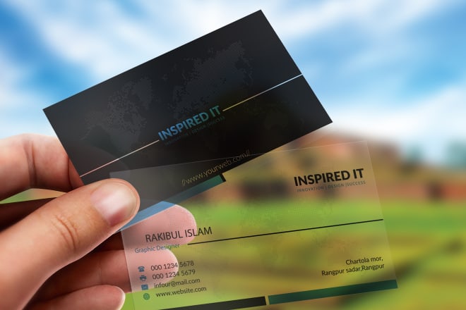 I will do professional modern luxury business card and transparent plastic card design