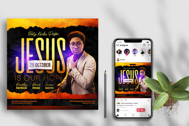 I will do professional online church and event flyer design