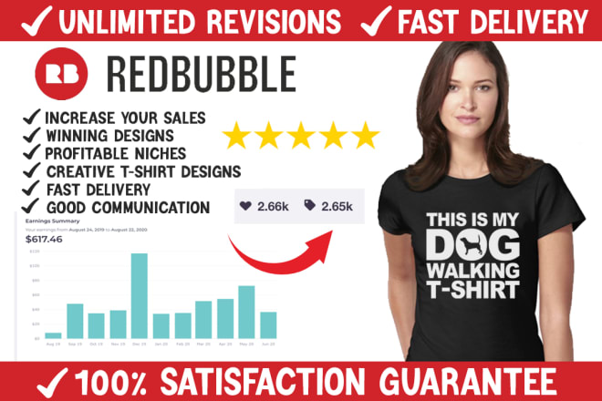 I will do professional redbubble teepublic t shirt design