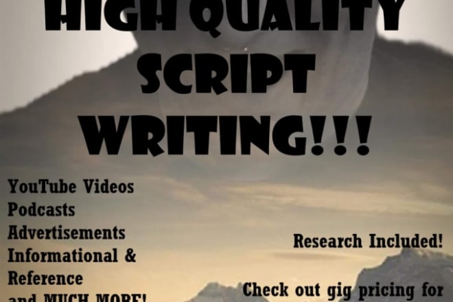 I will do professional script writer, movie and screenplay