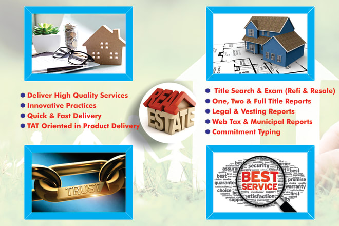I will do property title search legal and vesting commitment typing provide reports