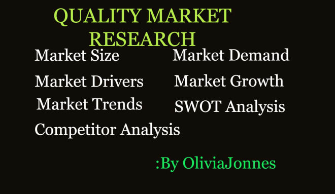 I will do quality market research, competitor analysis and market trends
