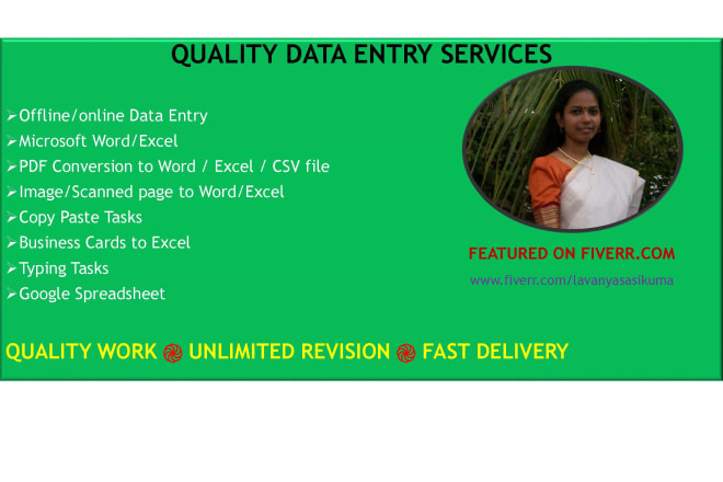 I will do quick and accurate data entry jobs