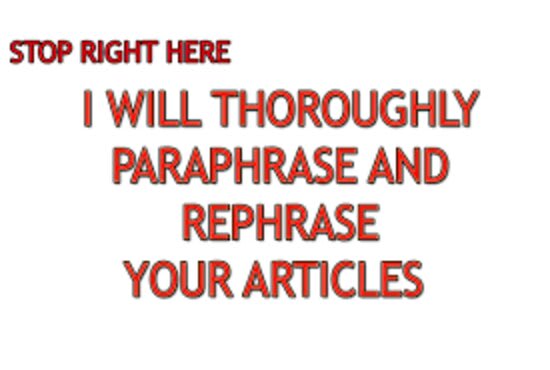 I will do rewriting, paraphrasing and rephrasing
