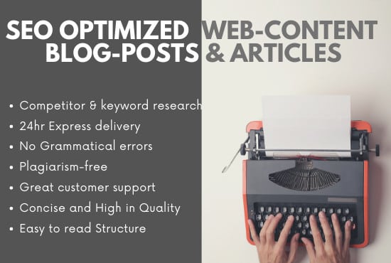 I will do SEO enabled article writing, web content and blog post