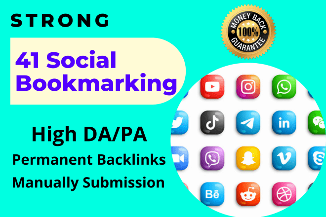 I will do social bookmarking on 41 high PR do follow backlinks seo