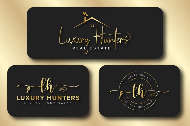 I will do stunning modern luxury, real estate signature logo design