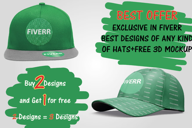 I will do the coolest hat and cap designs in 6h with free 3d mockup