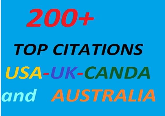 I will do top 200 directory citations for usa, uk, canada, aus local listing business