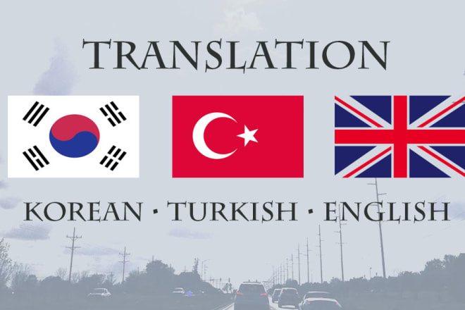 I will do translation english turkish korean