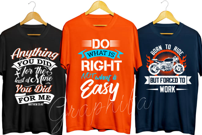 I will do typography and custom tshirt design