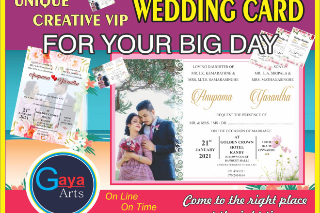 I will do unique creative VIP wedding invitation card design