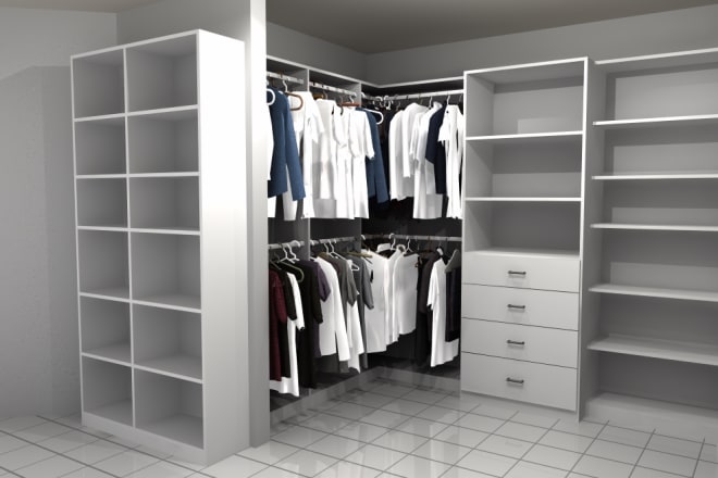 I will do walk in closet design, layout, 3d model and shop drawing