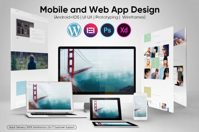 I will do website, web and mobile app UI UX design