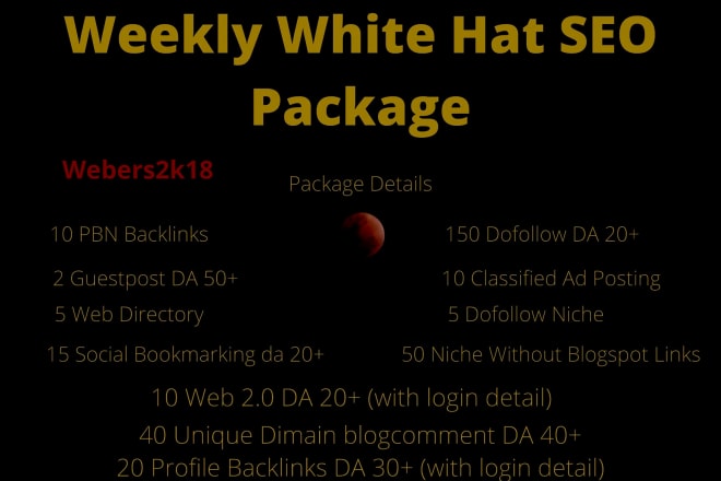 I will do weekly whitehat SEO package