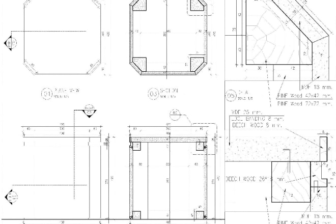 I will do your furniture woodworking, millwork and joinery shop drawing by autocad