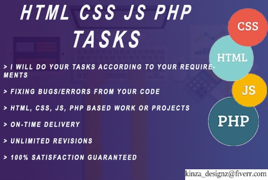 I will do your html css javascript php mysql work within 24h