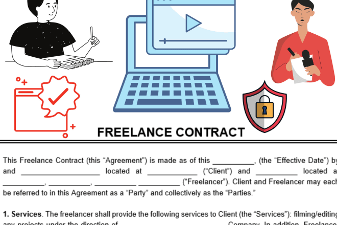I will draft freelancer, social media influencer and independent contractor agreement