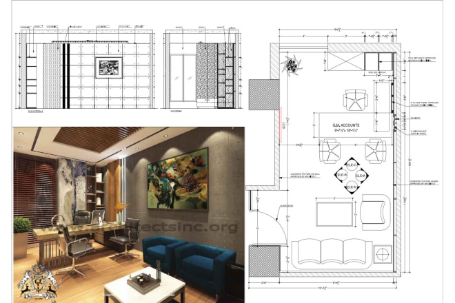 I will draft interior layout, 2d detail drawings,elevation, section