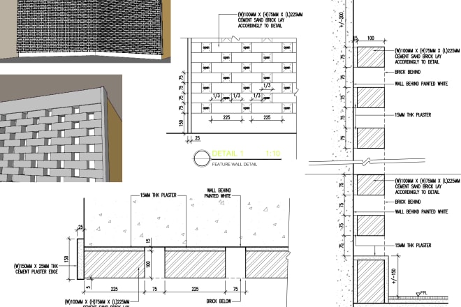 I will draw 2d cad detail drawing for interior design projects