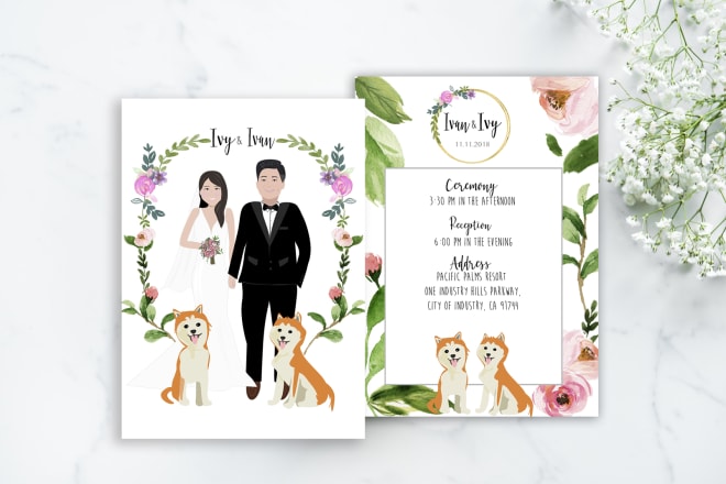 I will draw a couple, family, friends, wedding illustration