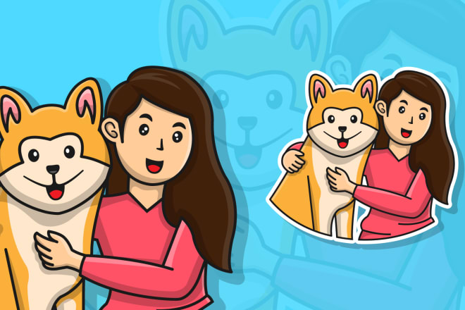 I will draw a cute cartoon portrait avatar with your pet