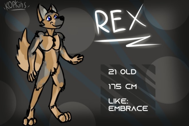 I will draw a cute reference sheet for your furry character
