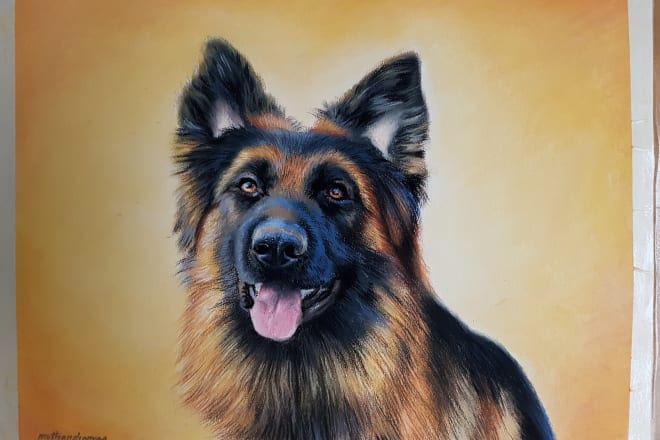 I will draw a pastel portrait of your pet