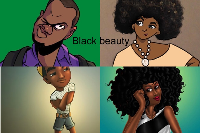 I will draw african characters for books, comic cartoon