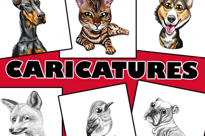 I will draw animal caricatures from photos