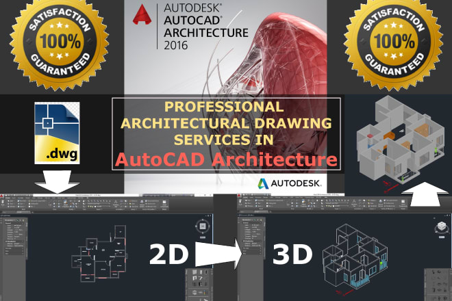 I will draw architectural drawing in autocad architecture