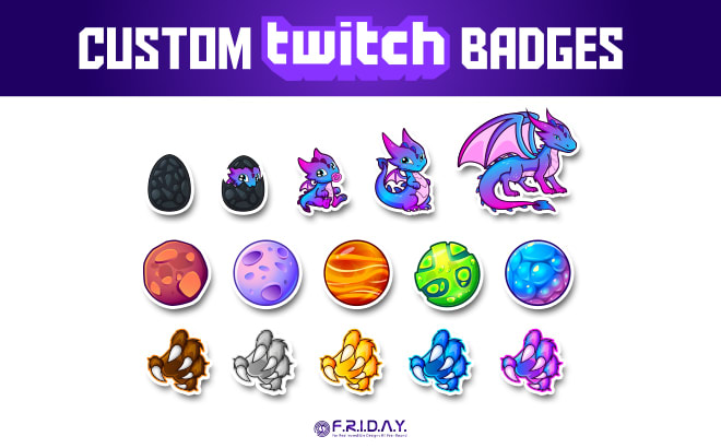 I will draw awesome custom badges or sub badges for twitch