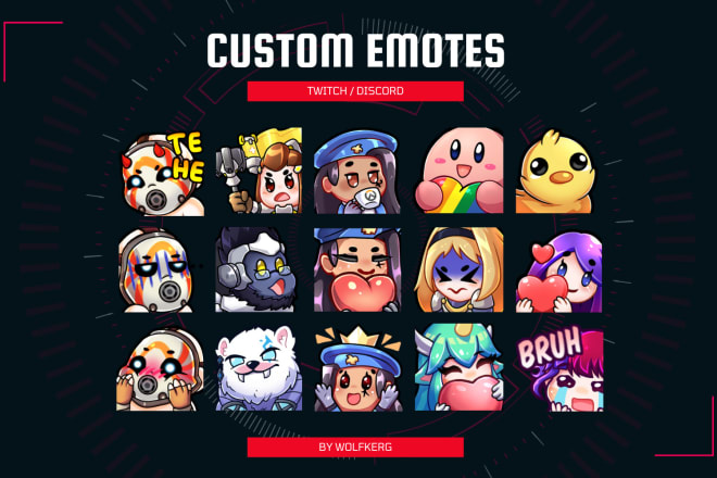 I will draw custom emotes for your twitch in my style
