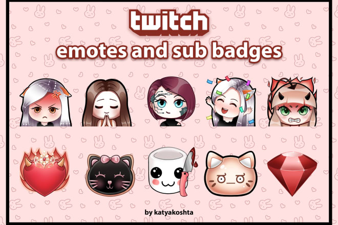 I will draw cute emotes and sub badges for twitch, discord and more