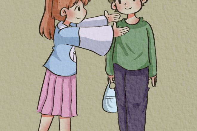 I will draw cute illustration personal,couple or family cartoon