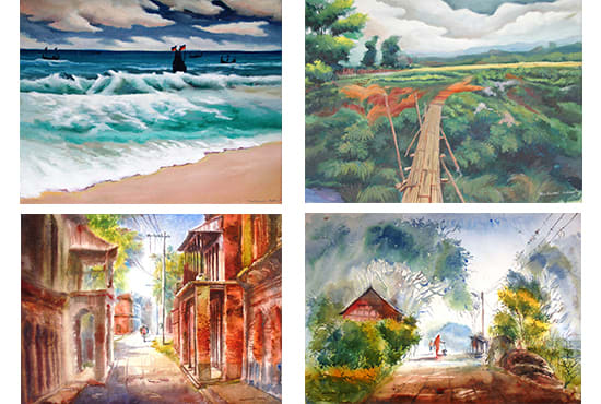 I will draw landscape or any illustration in hand drawn watercolor