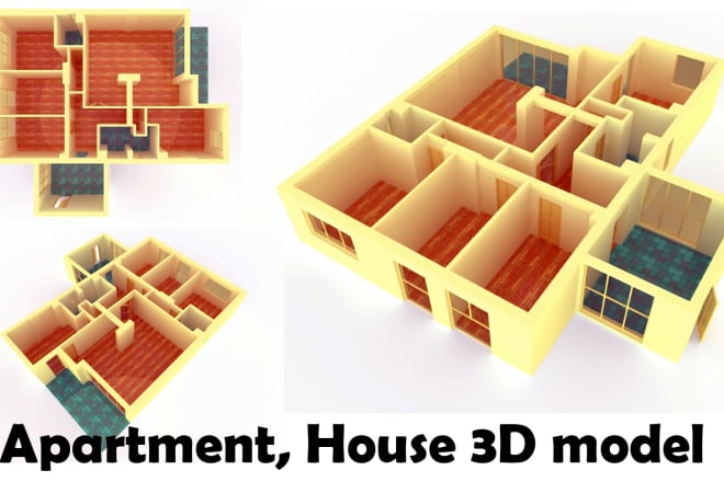 I will draw professional 3d model of house or apartment plan
