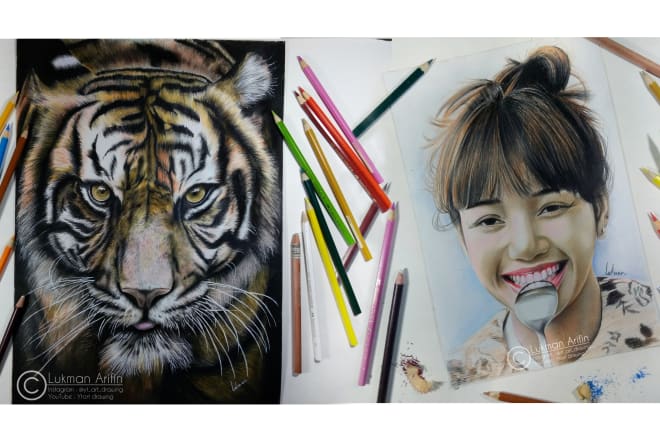 I will draw realistic for portraits and pets using colored pencils
