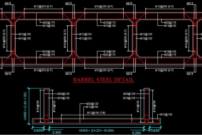 I will draw rebar shop drawing with rebar calculation