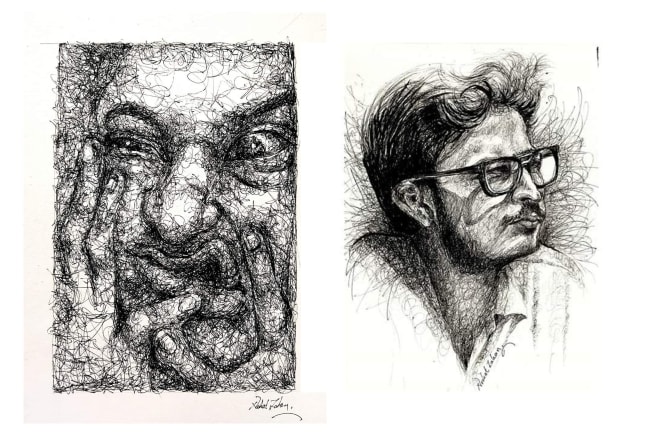 I will draw scribble art,pencil sketch of your photo