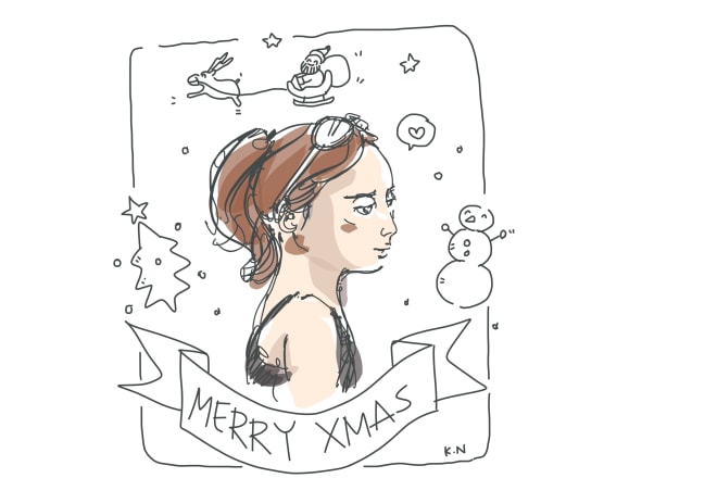 I will draw the most unique holiday card for you and your loved one