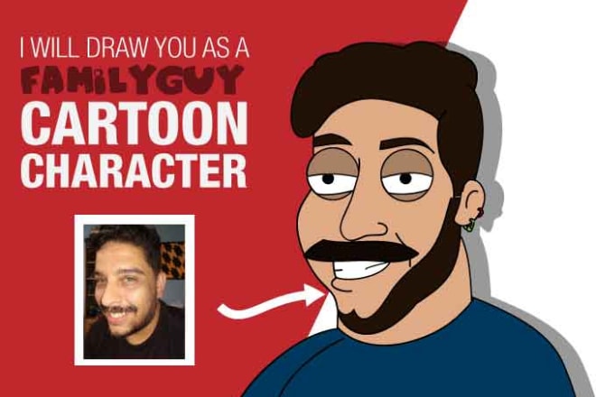 I will draw you as a family guy cartoon character