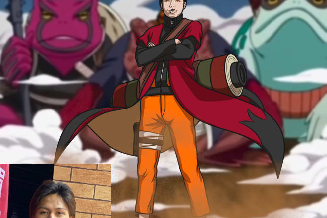 I will draw you as naruto characters or any anime characters