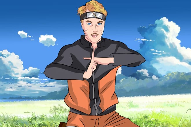 I will draw you in naruto style or any anime manga for you