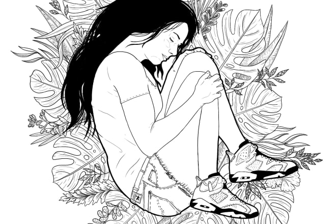 I will draw you or other people with flowers and nature