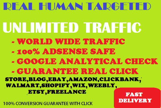 I will drive real good targeted human traffic to your website,blog,ecommerce store