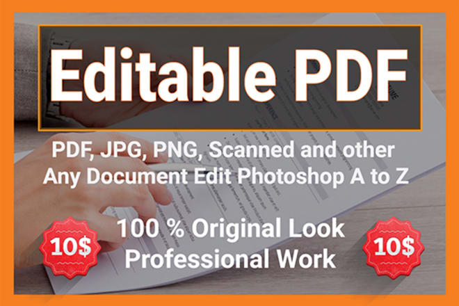 I will edit pdf document photoshop image scanned word fallible